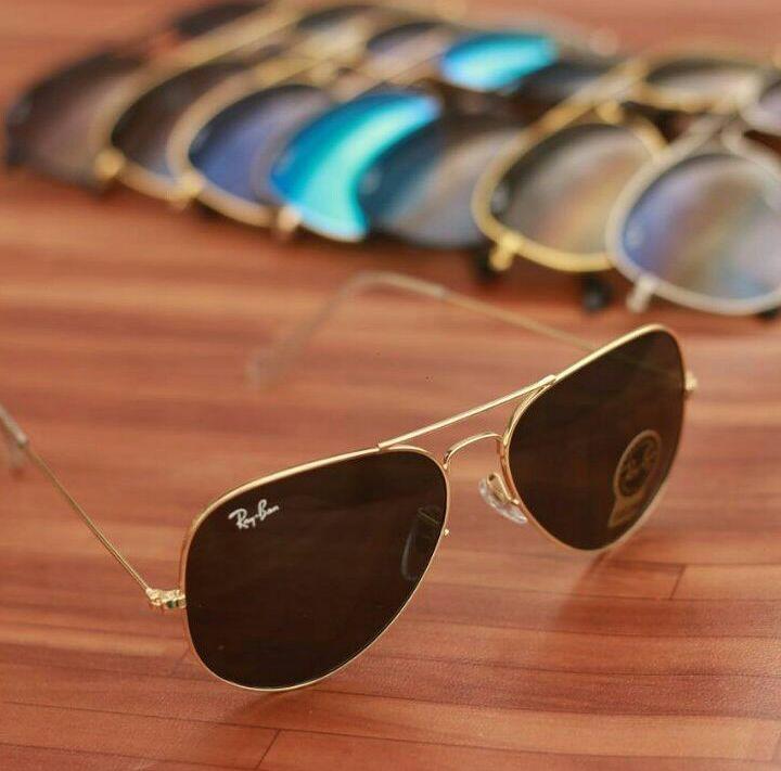 RAY-BAN Brown & Gold ( 3026 ) New 26-mm Men's Sunglasses.