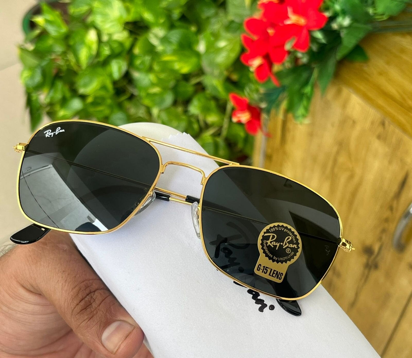 RAY-BAN New Modern Stylish Addition Black & Black 3136 Square Sunglass For Unisex