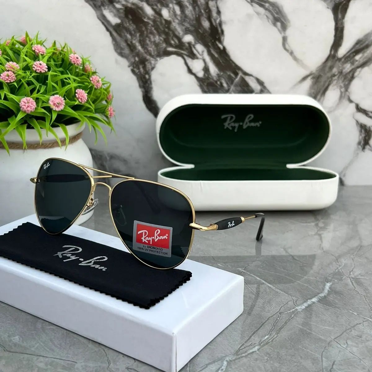 RAY-BAN New Top Trending Men's Pack Of 2 Combo Hot Favourite Wintage Sunglass For Unisex.