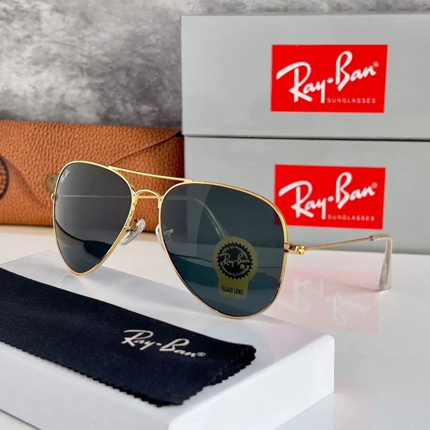 RAY-BAN New Fancy Men's Oval Aviator Silver Metal Frame Trendy Hot Favourite Wintage Sunglass For Unisex.